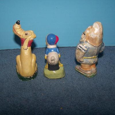 LOT 98 GREAT VINTAGE DISNEY 3 CHALK FIGURINES