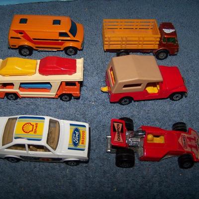 LOT 105 COLLECTABLE MATCHBOX VEHICLES--#s 9/36/11/68/53/71