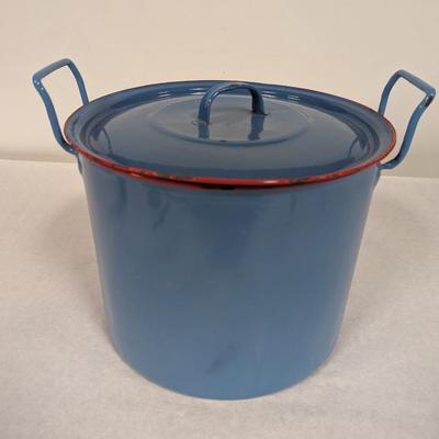 Rare Czechoslovakian Enamel Soup Pot
