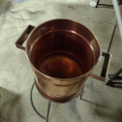 Copper Distilling Pot with Metal Support Frame- No Lid