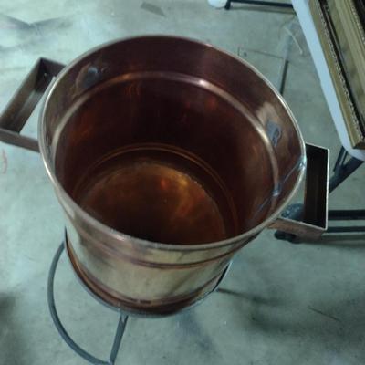 Copper Distilling Pot with Metal Support Frame- No Lid