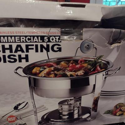 Stainless Steel Five Quart Commercial Chafing Dish Set (NSF Rated)