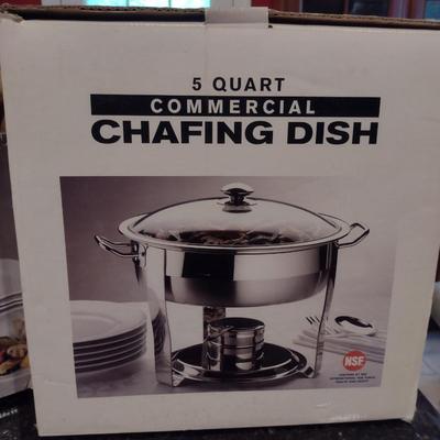 Stainless Steel Five Quart Commercial Chafing Dish Set (NSF Rated)