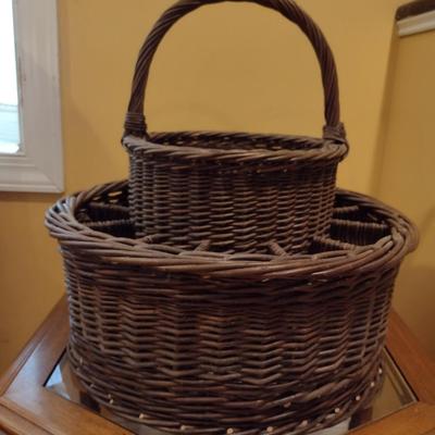 Large, Scottish Willow Champagne and Flute Basket- Made on Isle of Eigg
