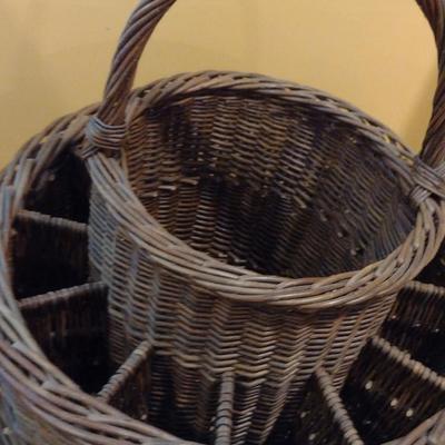 Large, Scottish Willow Champagne and Flute Basket- Made on Isle of Eigg