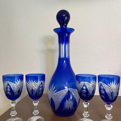 L9- Sapphire decanter set, 5 pc