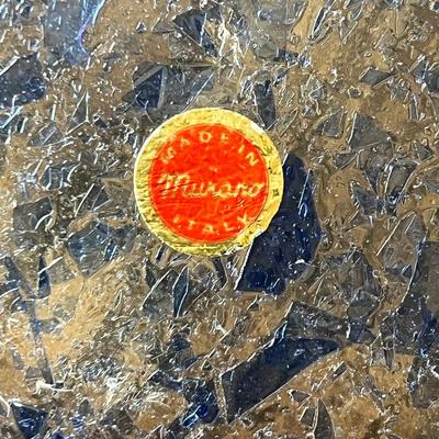 L10- Murano dish & Blue wine glasses