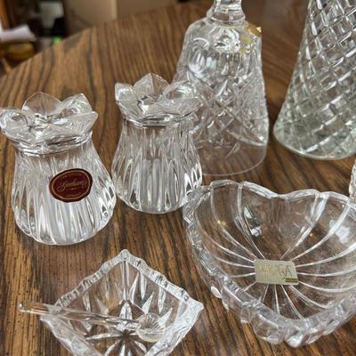 L14- Crystal Lot (S&P shakers, bell, Mikasa dish)