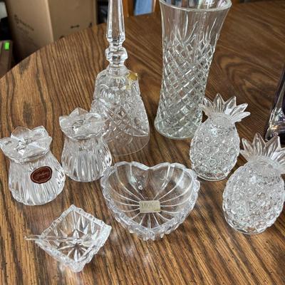 L14- Crystal Lot (S&P shakers, bell, Mikasa dish)