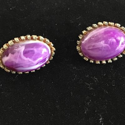 Vintage Purple Swirl Earrings