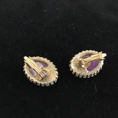 Vintage Purple Swirl Earrings