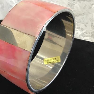 Beautiful Pink And Silver Handmade Phiilppines Bangle