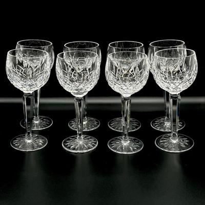 WATERFORD ~ Lismore ~ Hock Wine Glasses Set Of Eight (8)