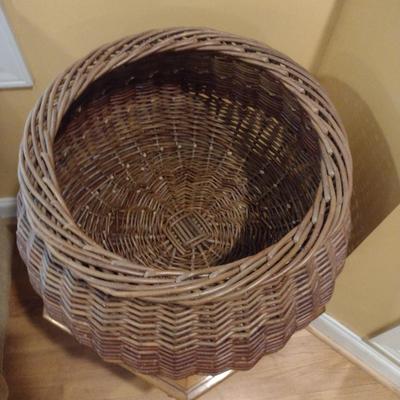 Large, Scottish Willow Basket- Made in Isle of Eigg- Approx 15" Tall, 24" Wide