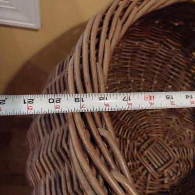 Large, Scottish Willow Basket- Made in Isle of Eigg- Approx 15" Tall, 24" Wide