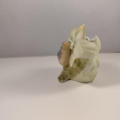 Small, Porcelain Planter with Bird Design