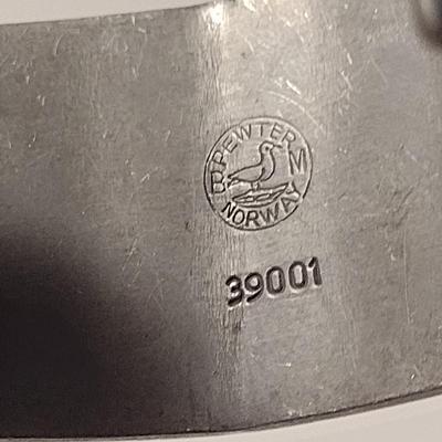 B M (Brodrene Mylius) Norway MCM Pewter Wide Cuff Bracelet (T7)