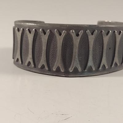 B M (Brodrene Mylius) Norway MCM Pewter Wide Cuff Bracelet (T7)