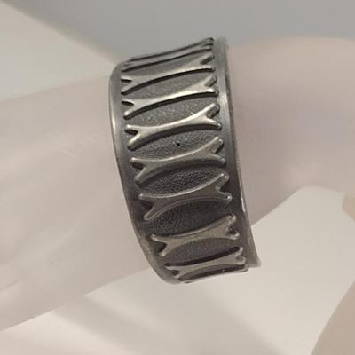 B M (Brodrene Mylius) Norway MCM Pewter Wide Cuff Bracelet (T7)