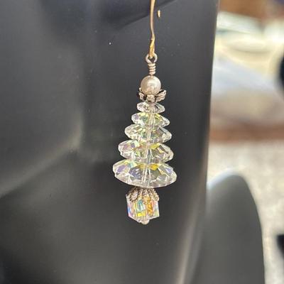 Swarovski Christmas tree crystal earrings