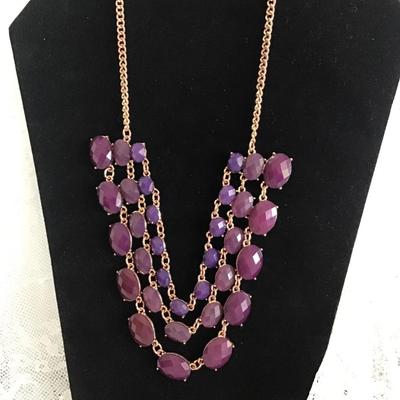 Purple Vintage Style Costume Necklace