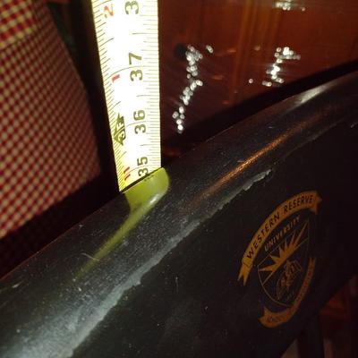 Black and Gold Paint Natural Wood Alumni Chair Western Reserve University School of Medicine