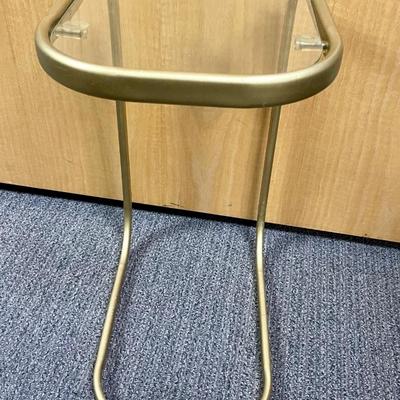 Metal Frame C-Table with Glass Top