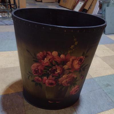 Vintage Painted Wood Umbrella Stand