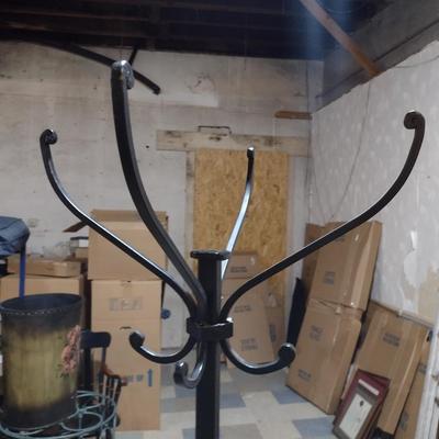 Wrought Metal Heavy Coat Rack Umbrella Stand