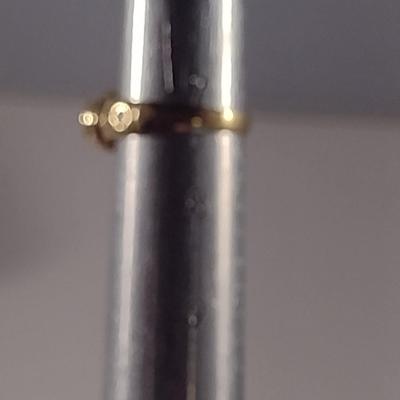 14K Yellow Gold Ring with Possible White Sapphire Stone- Size 7 1/4- Approx 4.4 Grams (T9)