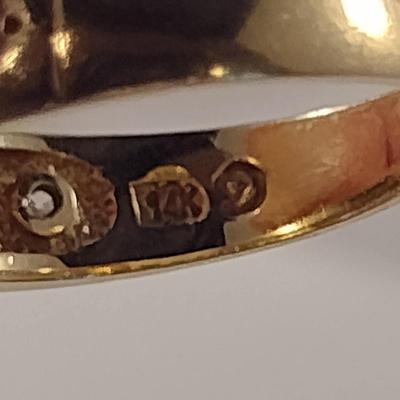 14K Yellow Gold Ring with Possible White Sapphire Stone- Size 7 1/4- Approx 4.4 Grams (T9)
