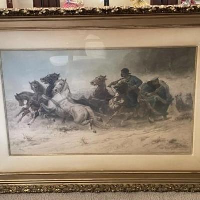 Noted Adolf Schreyer, German (1828-1899) Watercolor on Paper of Arabian Horse Scene SCARCE!