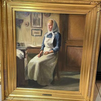 KAJ STEENBUCH BRANDT (1886-1948) Oil Painting on Canvas Frame Size 21