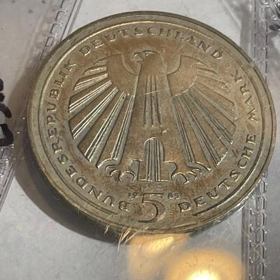 (6) Germany 1985 Nice Circulated Condition 5 Mark Jahre Eisenbahn Commemorative Coins.