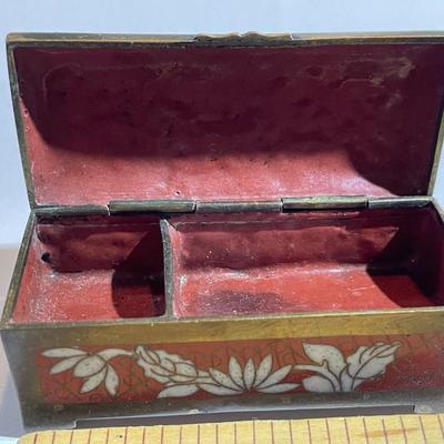 Vintage Asian Cloisonne Mini Trinket Box in Good Preowned Condition as Pictured.