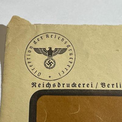 Vintage World War II German Envelope Empty in Good Preowned Condition.