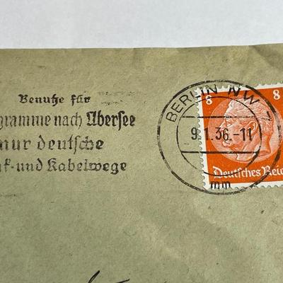 Vintage Pre-World War II German Envelope Empty in Good Preowned Condition.