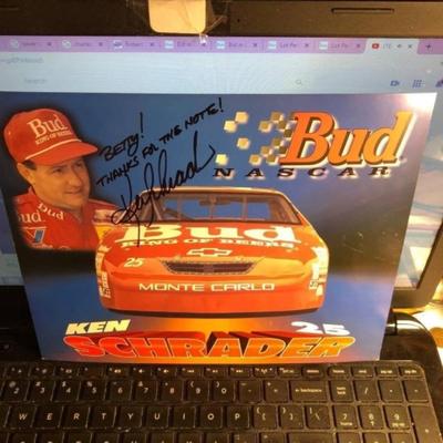 Ken Schrader Sharpie Hand Signed 8x10 Photograph Card Preowned.