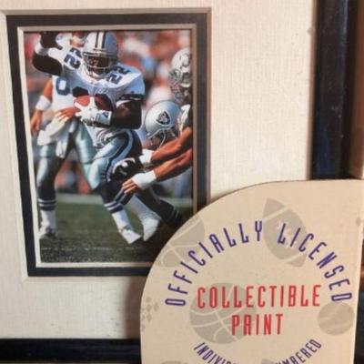 Emmitt Smith Limited Edition #7551 Photograph/Card Framed 12” x 14.5” as Pictured.