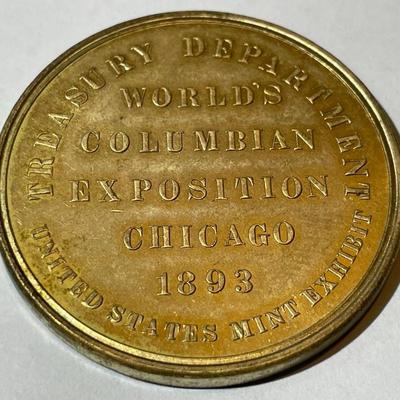 1893 WORLD’S COLUMBIAN EXPOSITION CHICAGO Treasury MEDAL-So-Called Dollar HK-154 in VG Preowned Condition.