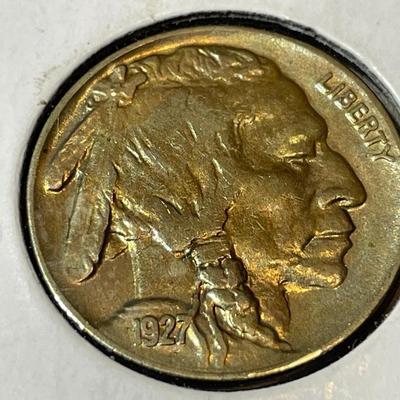 1927-P Uncirculated Condition Buffalo Nickel with Nice Color as Pictured.