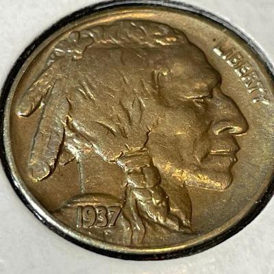 1937-S Uncirculated Condition Buffalo Nickel with Nice Color as Pictured.
