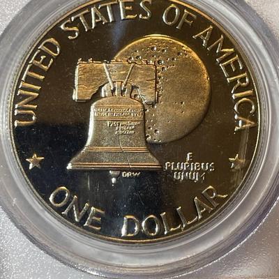 PCGS CERTIFIED 1976-S TYPE-II PROOF68 DEEP CAMEO CLAD EISENHOWER DOLLAR AS PICTURED.