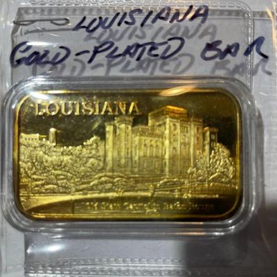 Vintage Louisiana 18k Gold-Plated Bar as Pictured.