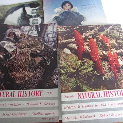 Six Vintage 1940s Natural History Magazines