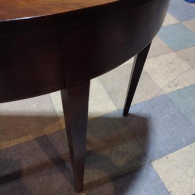Mahogany Finish Demilune Table