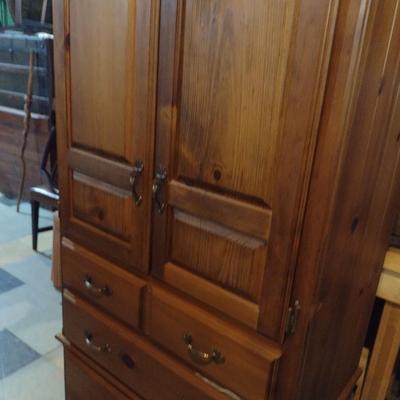Solid Pine Wood Armoire