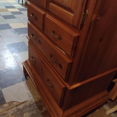 Solid Pine Wood Armoire