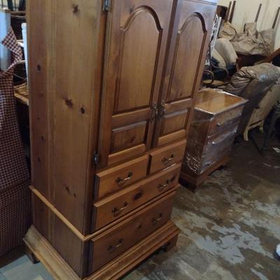 Solid Pine Wood Armoire