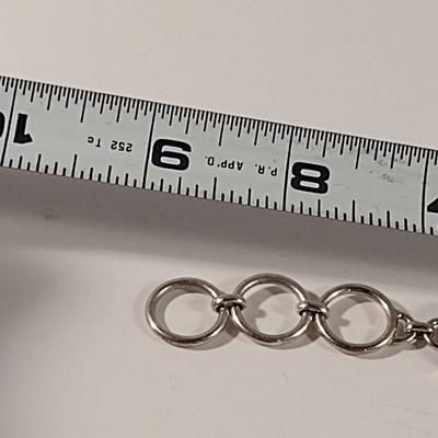 Arya Sterling Silver and Multi-Stone Toggle Bracelet - Approx 9" and (T15)